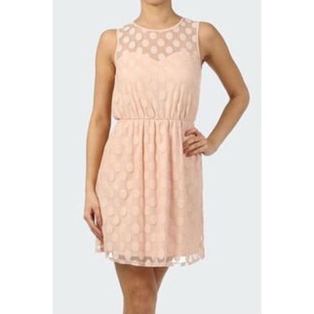Everly Blush Pink Polka Dot Dress